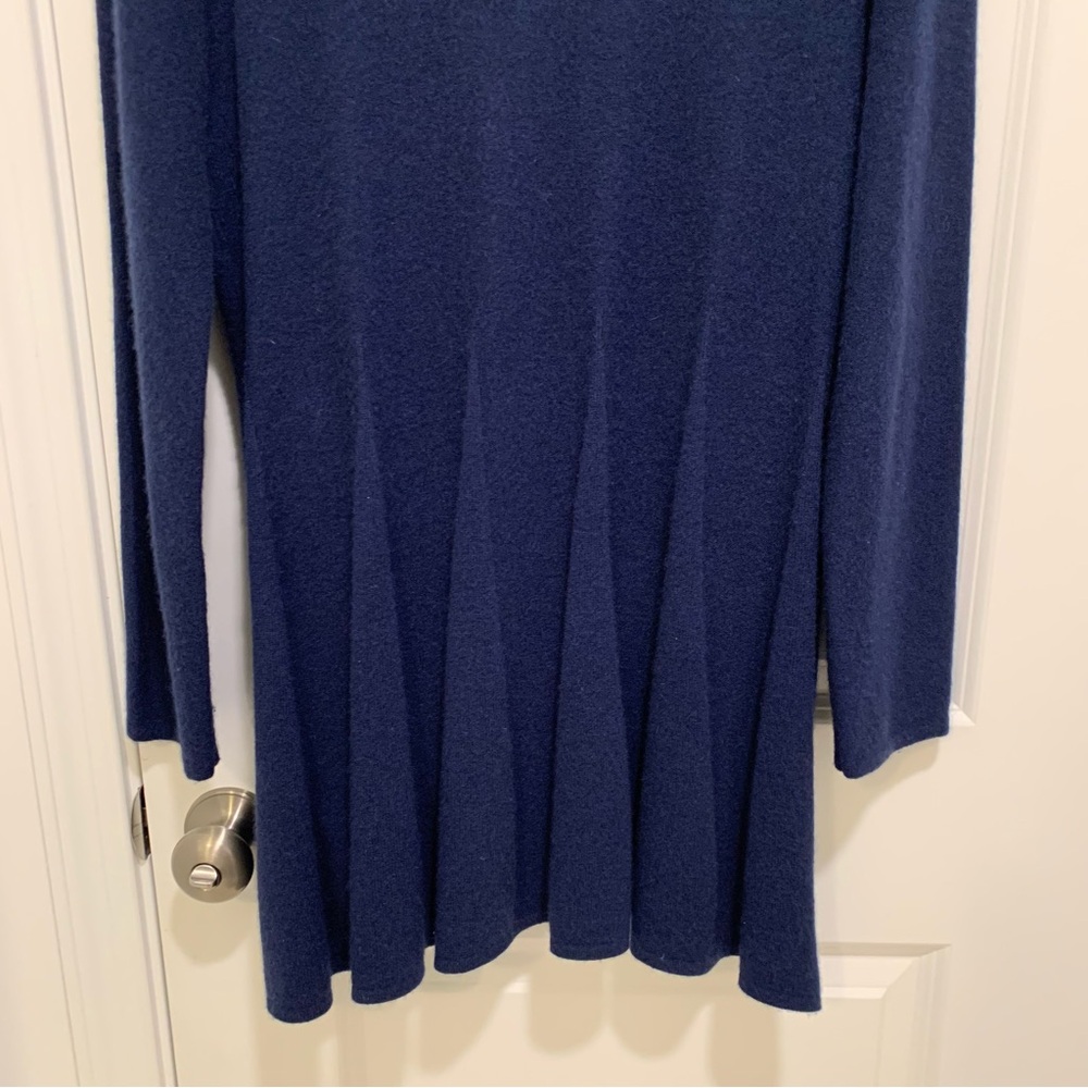 Armani Collezioni Vintage Navy Blue 100% Cashmere Pleated Cardigan Size 12 - Picture 10 of 11